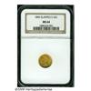 Image 1 : 1856 G$1 Slanted 5 MS64 NGC. A lovely apricot-gol