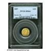 Image 1 : 1857 G$1 MS64 PCGS. Typically struck, from mildly