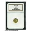 Image 3 : 1857-D G$1 AU58 NGC. Variety 9-L. Substantial min