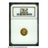 Image 1 : 1868 G$1 MS63 NGC. A sharply struck and semi-proo