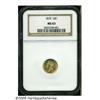 Image 1 : 1874 G$1 MS63 NGC. Bright, shimmering, lustrous s