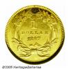 Image 2 : 1867 G$1 PR63 Cameo NGC. The proof 1867 gold doll