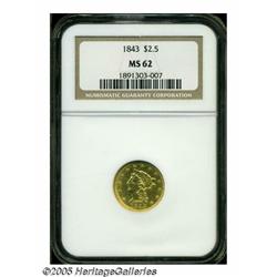 1843 $2 1/2 MS62 NGC. While a substantial number 