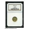 Image 3 : 1844 $2 1/2 AU55 NGC. The 1844 Quarter Eagle is a