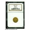 Image 1 : 1850 $2 1/2 MS62 NGC. Apricot-gold patina overlie