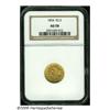 Image 1 : 1854 $2 1/2 AU58 NGC. The highest points of the d