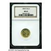 Image 1 : 1854-O $2 1/2 MS61 NGC. Bright yellow-gold surfac