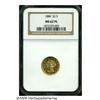 Image 1 : 1886 $2 1/2 MS62 Prooflike NGC. A meticulously st