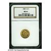 Image 1 : 1888 $2 1/2 MS61 NGC. Each side is awash with bri