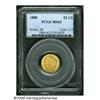Image 1 : 1888 $2 1/2 MS63 PCGS. Generally well struck, wit