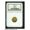Image 1 : 1889 $2 1/2 MS61 NGC. Bright yellow-gold patina r