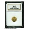 Image 1 : 1899 $2 1/2 MS63 NGC. Bright yellow-gold surfaces