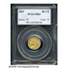 Image 1 : 1927 $2 1/2 MS63 PCGS. Rich peach and green-gold 