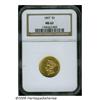 Image 1 : 1857 $3 MS62 NGC. After a comparatively large int