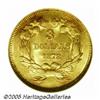 Image 2 : 1878 $3 MS62 NGC. Very well defined for this most