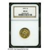 Image 3 : 1878 $3 MS64 NGC. Beautiful pink and copper-gold 