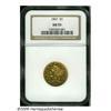 Image 3 : 1867 $5 AU55 NGC. The 1867 is a predictably chall