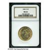 Image 1 : 1884 $10 MS62 NGC. A fully lustrous and bright be