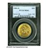 Image 1 : 1901-O $10 MS61 PCGS. Mostly straw-gold in color,