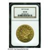 Image 3 : 1877-CC $20 AU58 NGC. First year of the Type Thre