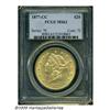 Image 1 : 1877-CC $20 MS61 PCGS. In 1877, the design was mo
