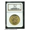 Image 1 : 1888 $20 MS62 NGC. Sharply struck with bright pin