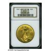 Image 3 : 1907 $20 High Relief, Wire Rim MS61 NGC. Bright g