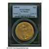 Image 1 : 1908-D $20 No Motto MS64 PCGS. Well struck with r