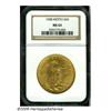 Image 1 : 1908 $20 Motto MS63 NGC. Boldly struck with matte