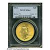 Image 1 : 1911 $20 MS64 PCGS. Frosty and mostly brilliant w