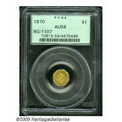 1870 $1 Liberty Octagonal 1 Dollar, BG-1107, R.5,