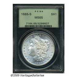 1885-S S$1 MS65 PCGS. White and untoned, with exc