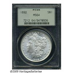 1892 S$1 MS64 PCGS. Lustrous and untoned. Some sc