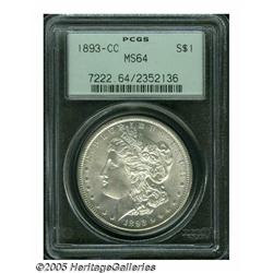 1893-CC S$1 MS64 PCGS. Both sides exude thick car