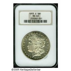 1893-S S$1 MS63 NGC. Morgan dollar mintages were 