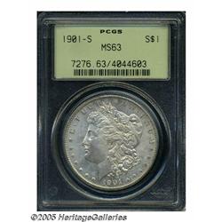 1901-S S$1 MS63 PCGS. Fully lustrous and partiall