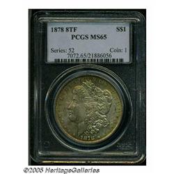 1878 8TF S$1 MS65 PCGS. VAM-14.1. Pastel lime-gre