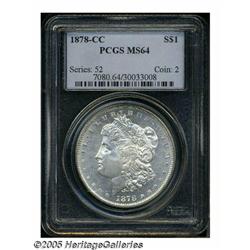 1878-CC S$1 MS64 PCGS. This CC dollar is nearly b