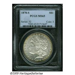 1878-S S$1 MS65 PCGS. A beautiful and boldly stru