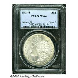 1878-S S$1 MS66 PCGS. Bright lustrous surfaces re