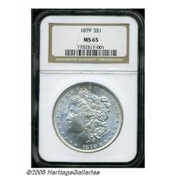 1879 S$1 MS65 NGC. An exquisitely struck and lust