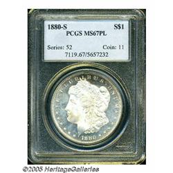 1880-S S$1 MS67 Prooflike PCGS. Large S. Faint fr