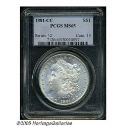 1881-CC S$1 MS65 PCGS. The '81-CC, a low mintage 