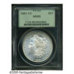 1881-CC S$1 MS65 PCGS. Untoned with bright, full,