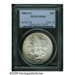 1881-CC S$1 MS65 PCGS. Light gold color visits th