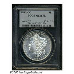 1883-CC S$1 MS65 Prooflike PCGS. Excellent field 