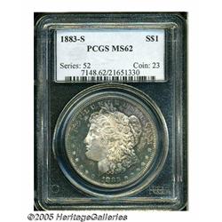 1883-S S$1 MS62 PCGS. A fully lustrous and nicely