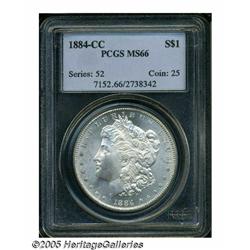 1884-CC S$1 MS66 PCGS. Well struck and brilliant,