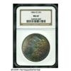 Image 1 : 1884-CC S$1 MS67 NGC. Wide swaths of rainbow irid