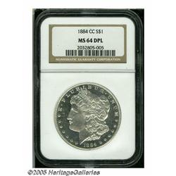 1884-CC S$1 MS64 Deep Mirror Prooflike NGC. A spa